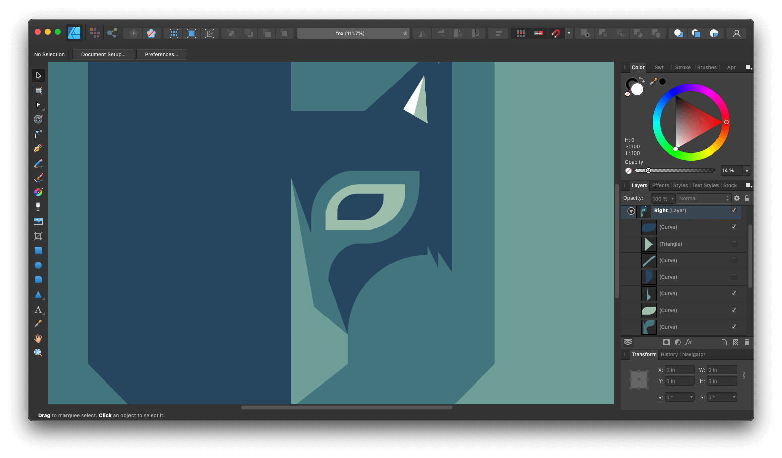 Fox in Affinity Designer