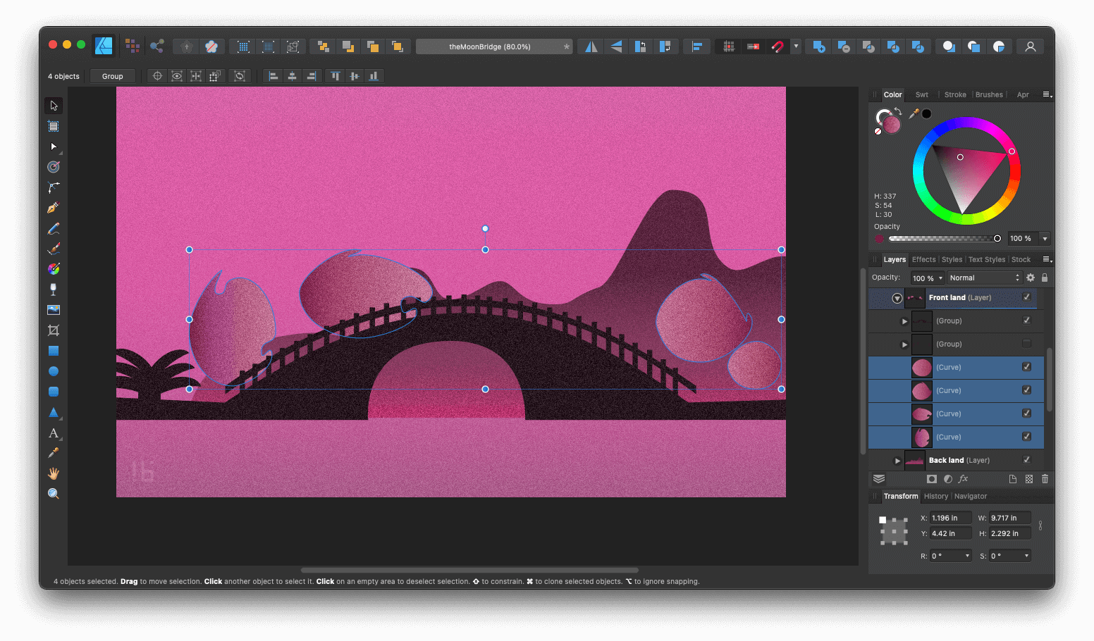 The Moon Bridge in Affinity Designer
