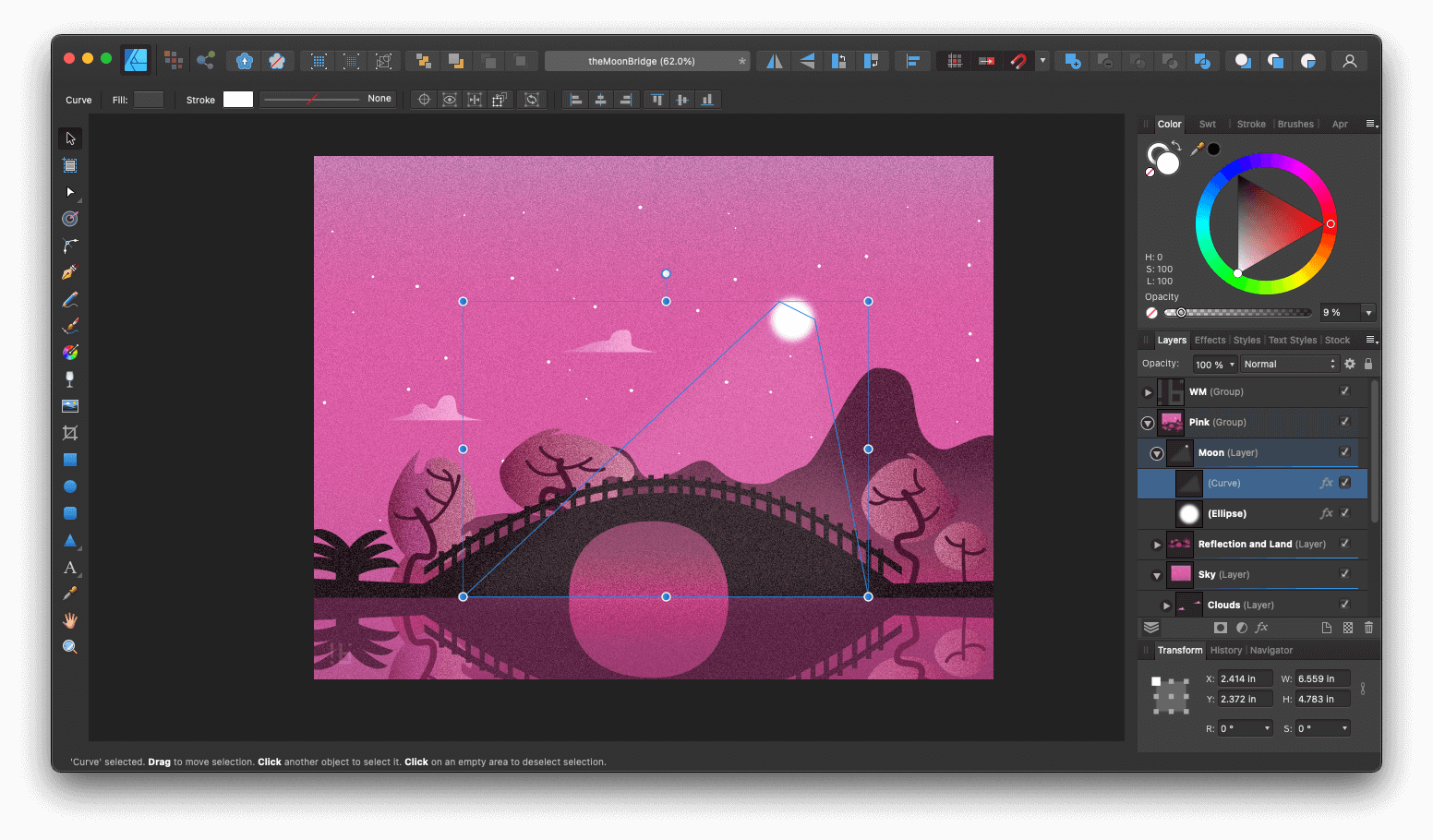 The Moon Bridge in Affinity Designer