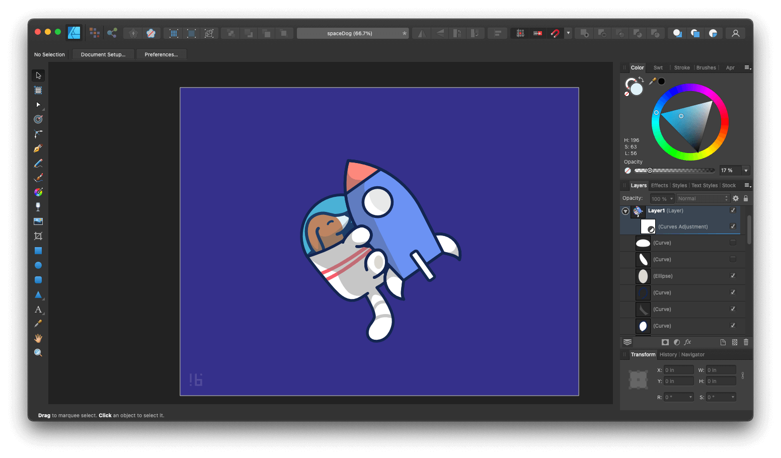Space Dog in Affinity Designer