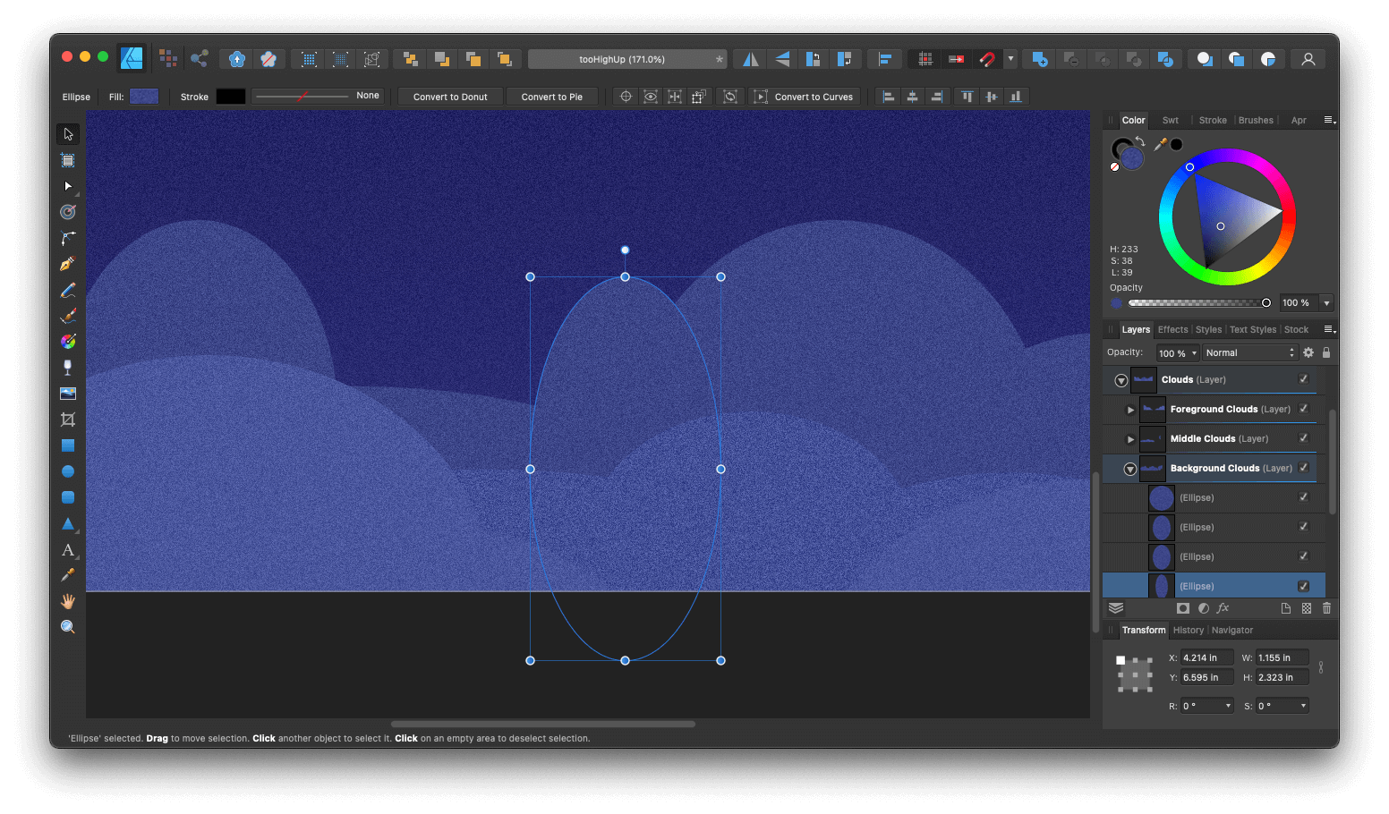 Too High Up in Affinity Designer
